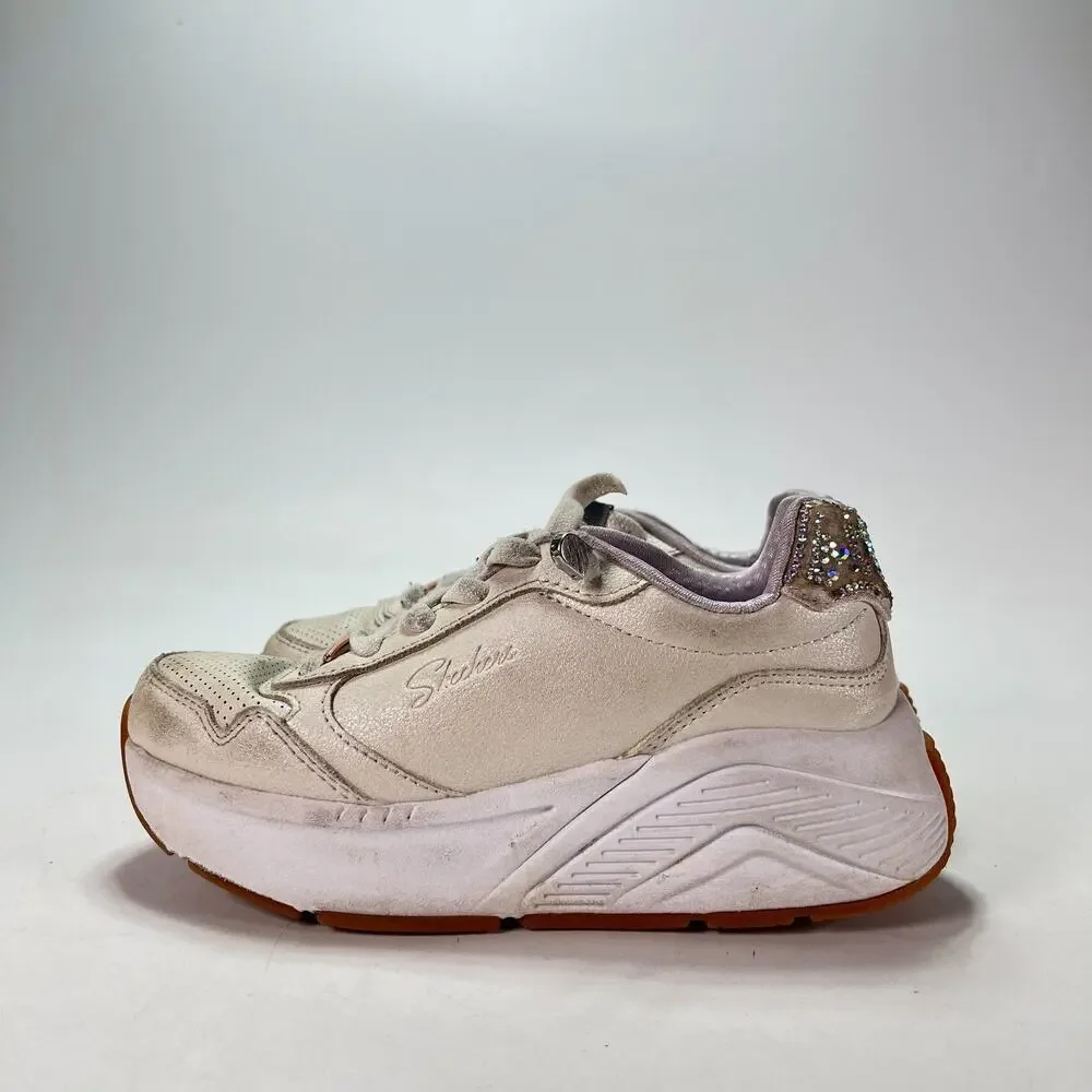 Skechers Uno Lite HI White Chunky Wedge Platform Sneakers 310860L Kids Size 12